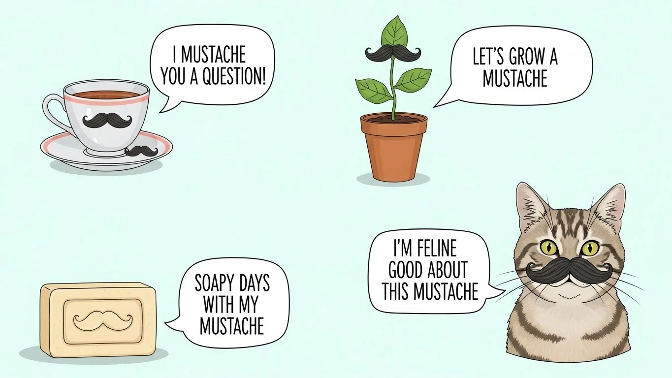 Witty Mustache Puns That Slay on Social Media