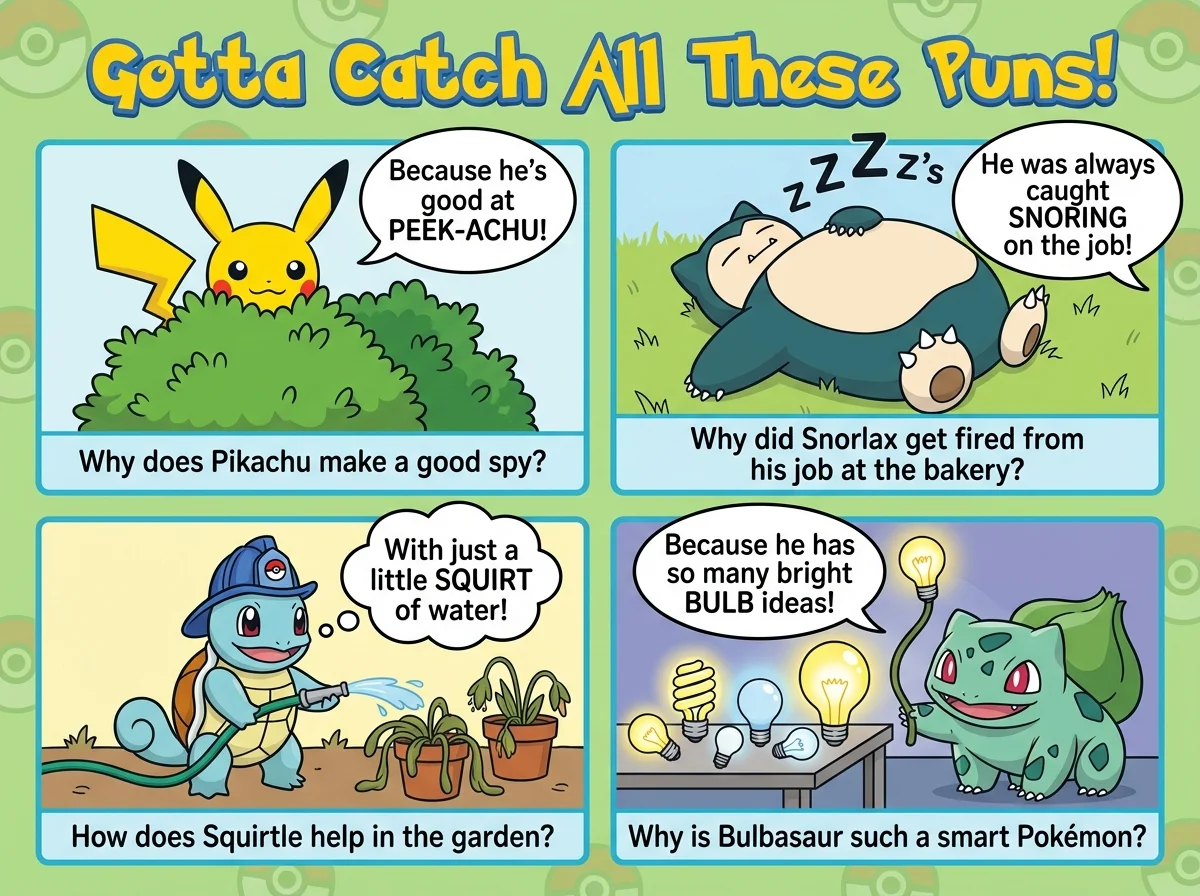 Hilarious Pokémon Puns & Captions