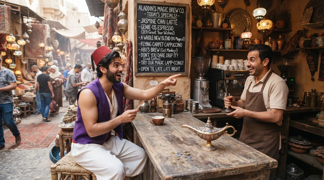 Hilarious Aladdin Puns & Captions